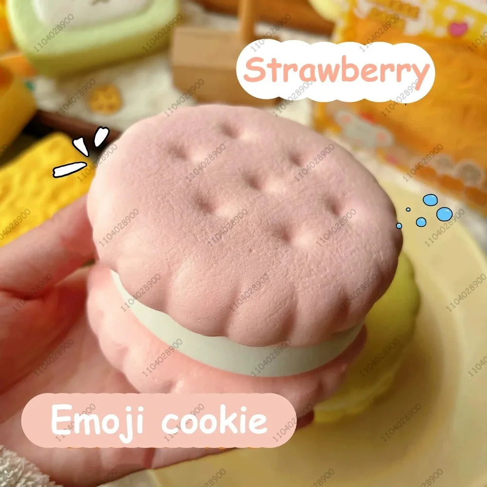 Squishy Simulated Cake Squeeze Toy Fidgets Toys Big Cookie Biscuit Slow Rising Squishy Anxiety Antistress Squishys Gifts Kids